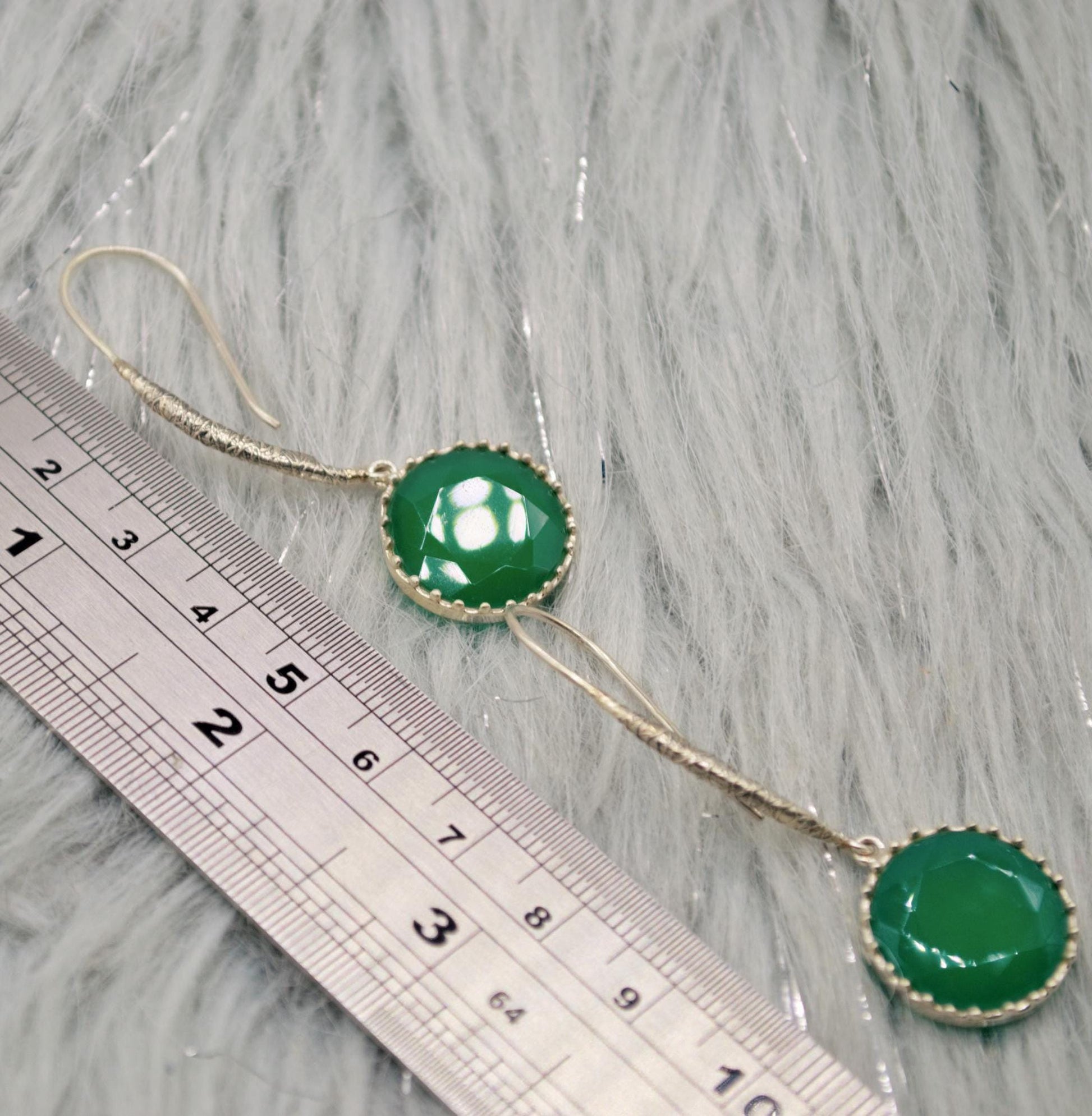 Green Onyx Silver Drop Earrings, Sterling Silver Dangle Earrings, Green Onyx Jewelry, Green Gemstone Earrings, Gift For Her