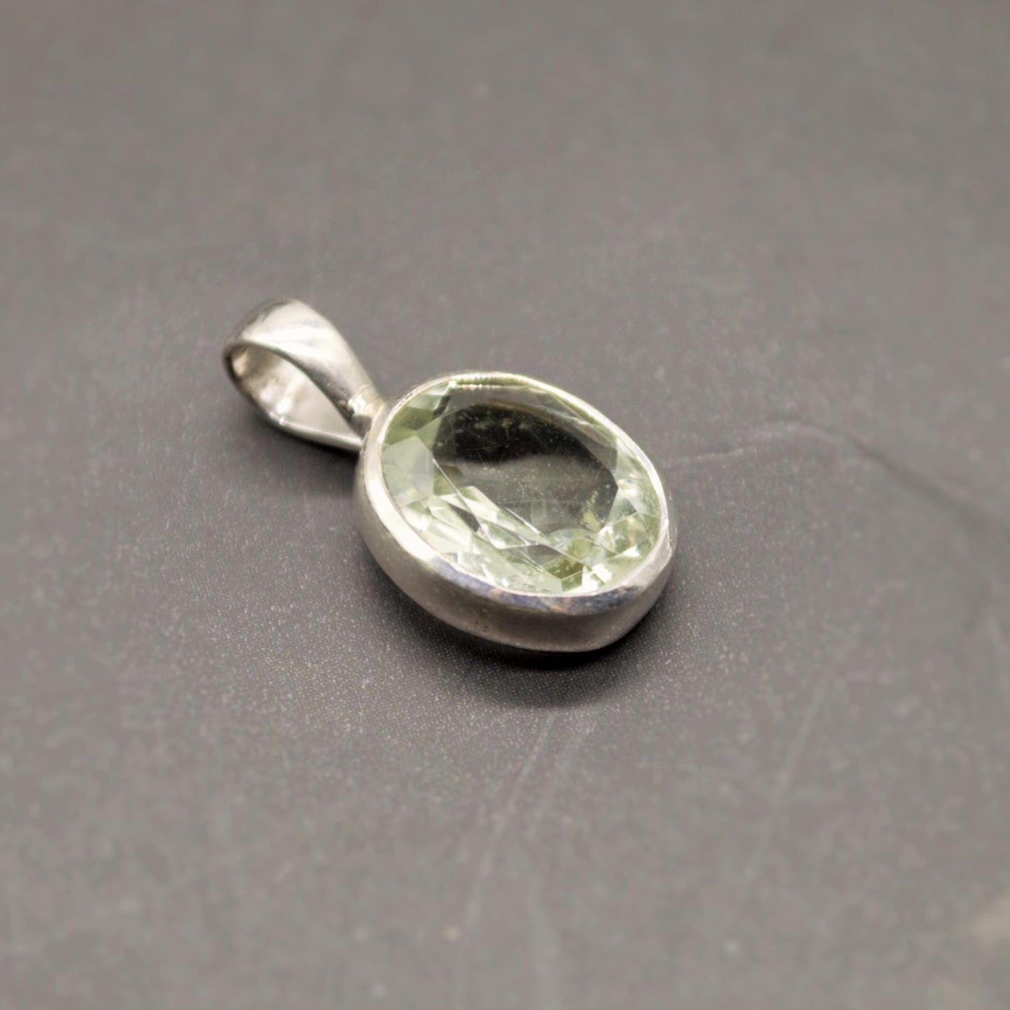 Green Amethyst Pendant Necklace, Sterling Silver Pendant, Amethyst Necklaces For Women, Amethyst Jewelry For Her, Gemstone Necklace