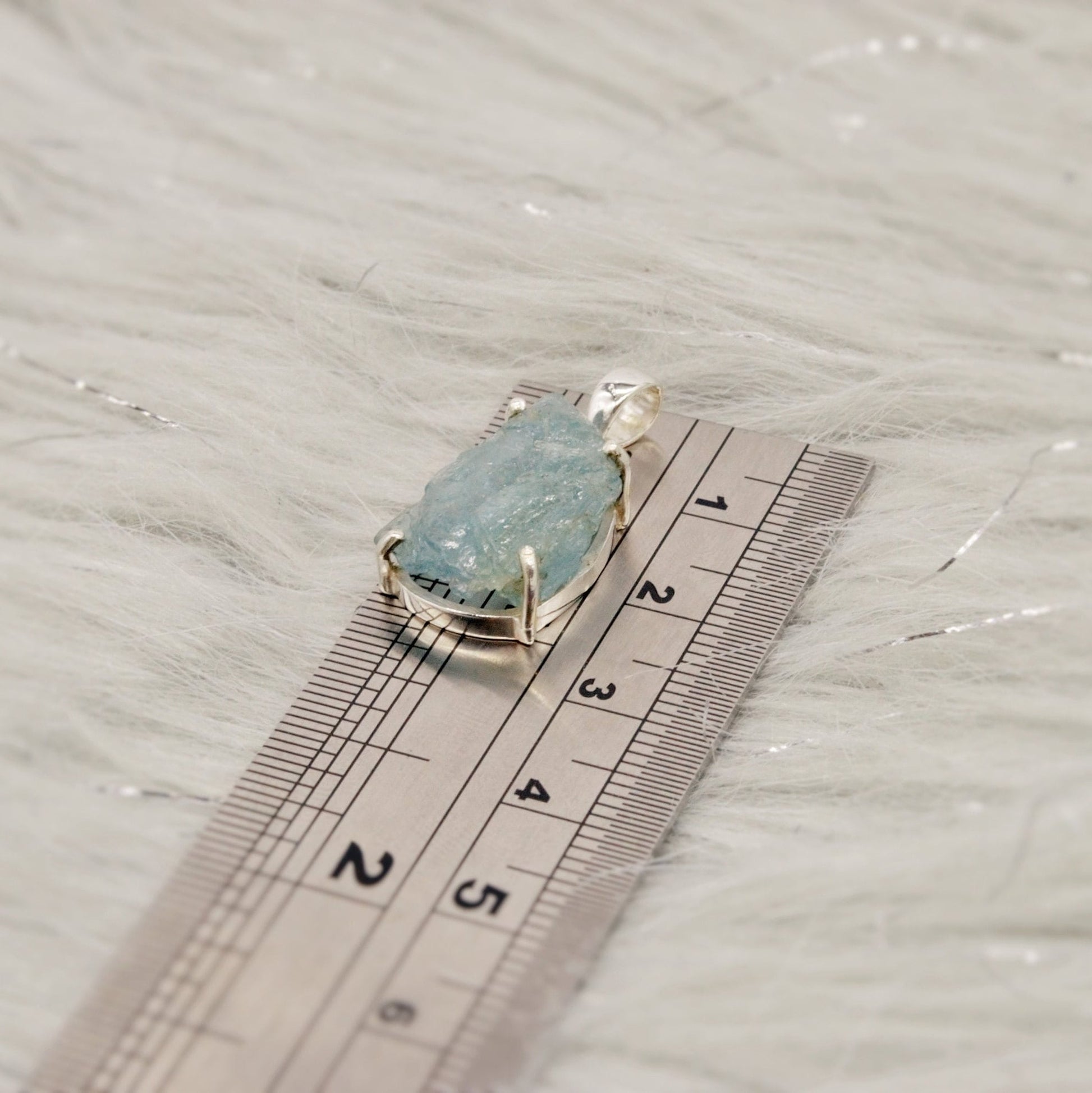 Raw Aquamarine Pendant Necklace, Sterling Silver, March Birthstone, Aquamarine Crystal, Raw Gemstone, Gift For Her