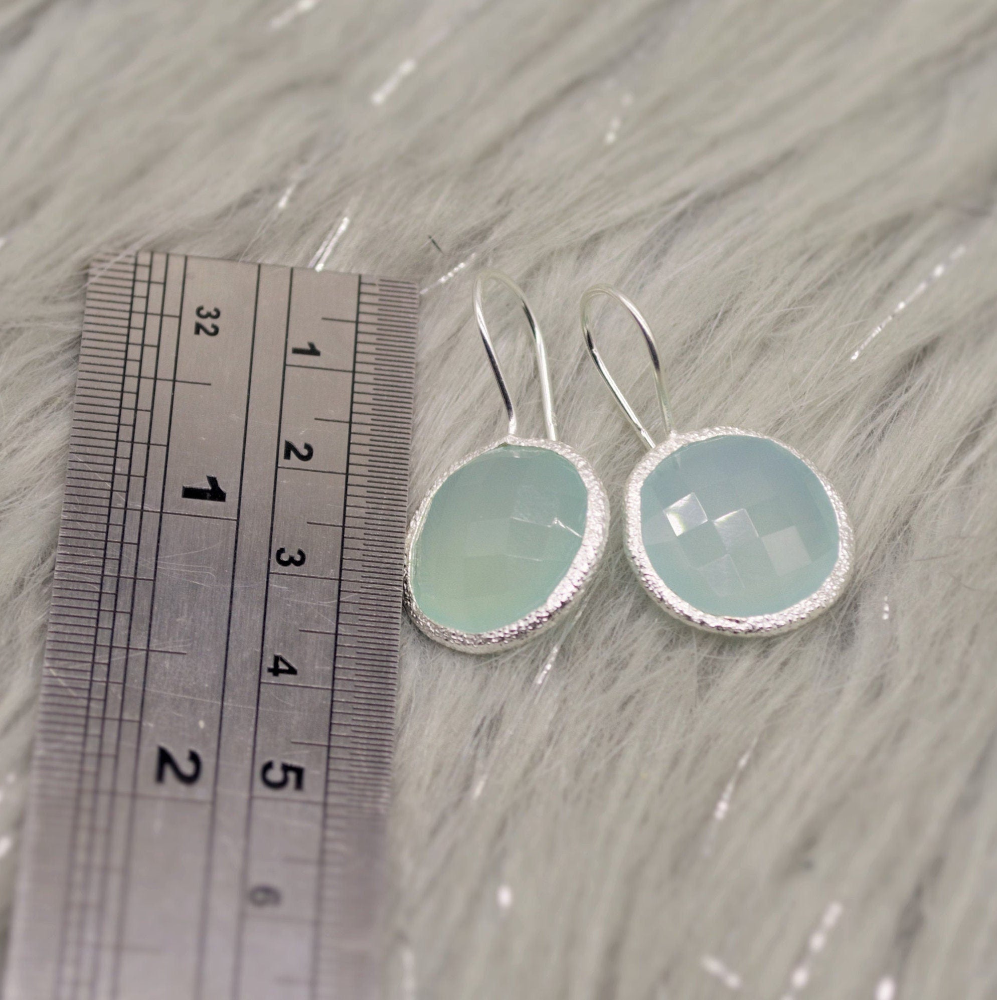 Sterling silver chalcedony on sale earrings