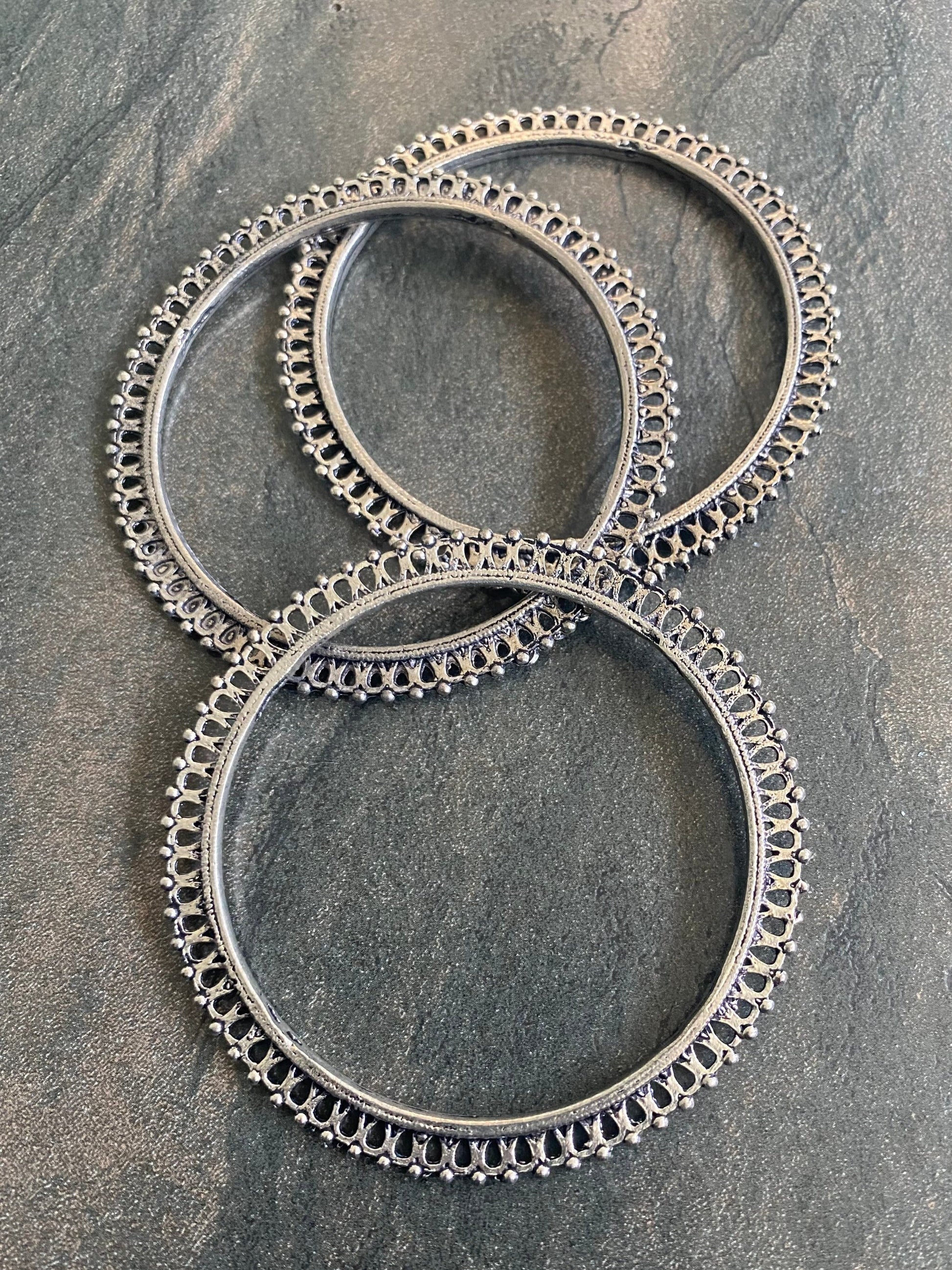 Oxidised Steel Bangle Bracelet For Women, Indian Kada Bangle, Indian Jewelry, Unique Bangle Gift