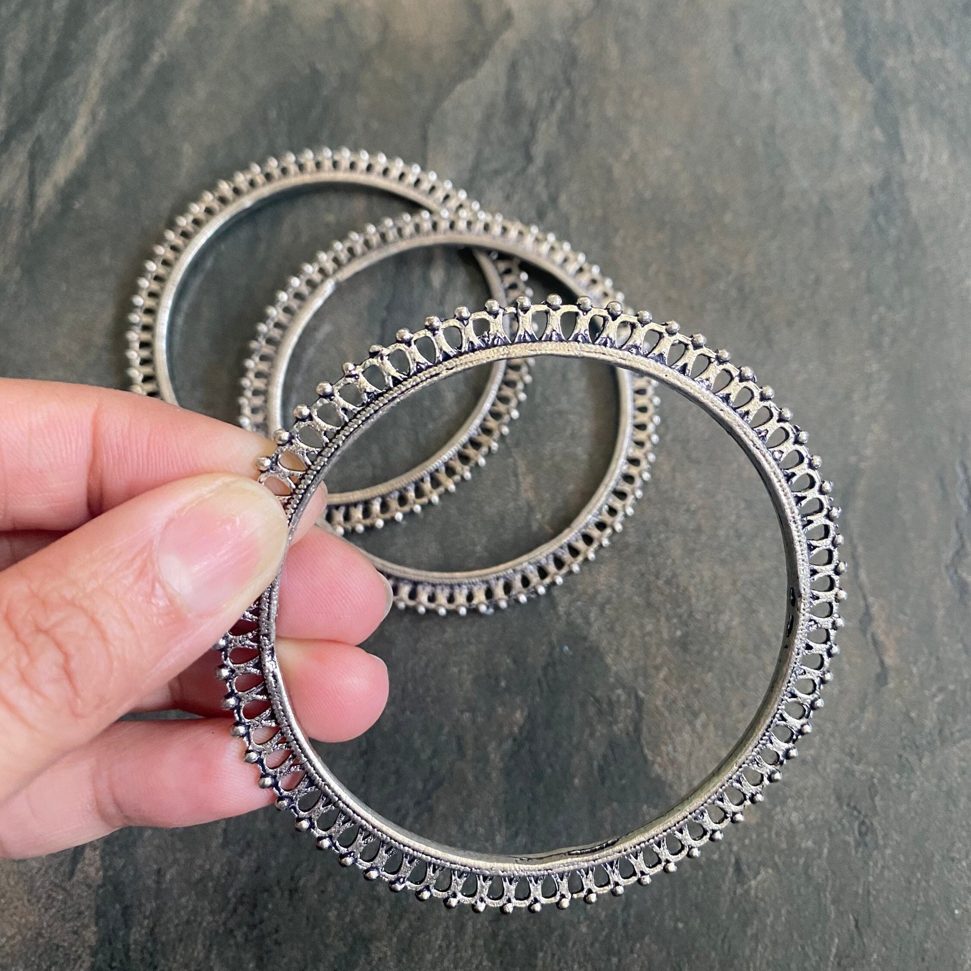 Oxidised Steel Bangle Bracelet For Women, Indian Kada Bangle, Indian Jewelry, Unique Bangle Gift