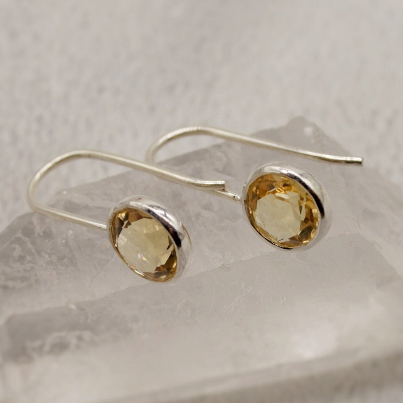 Citrine Earrings, Sterling Silver Earrings, Statement Unique Dangle Drop Earrings, November Birthstone, Gift For Her, Birthday Gift