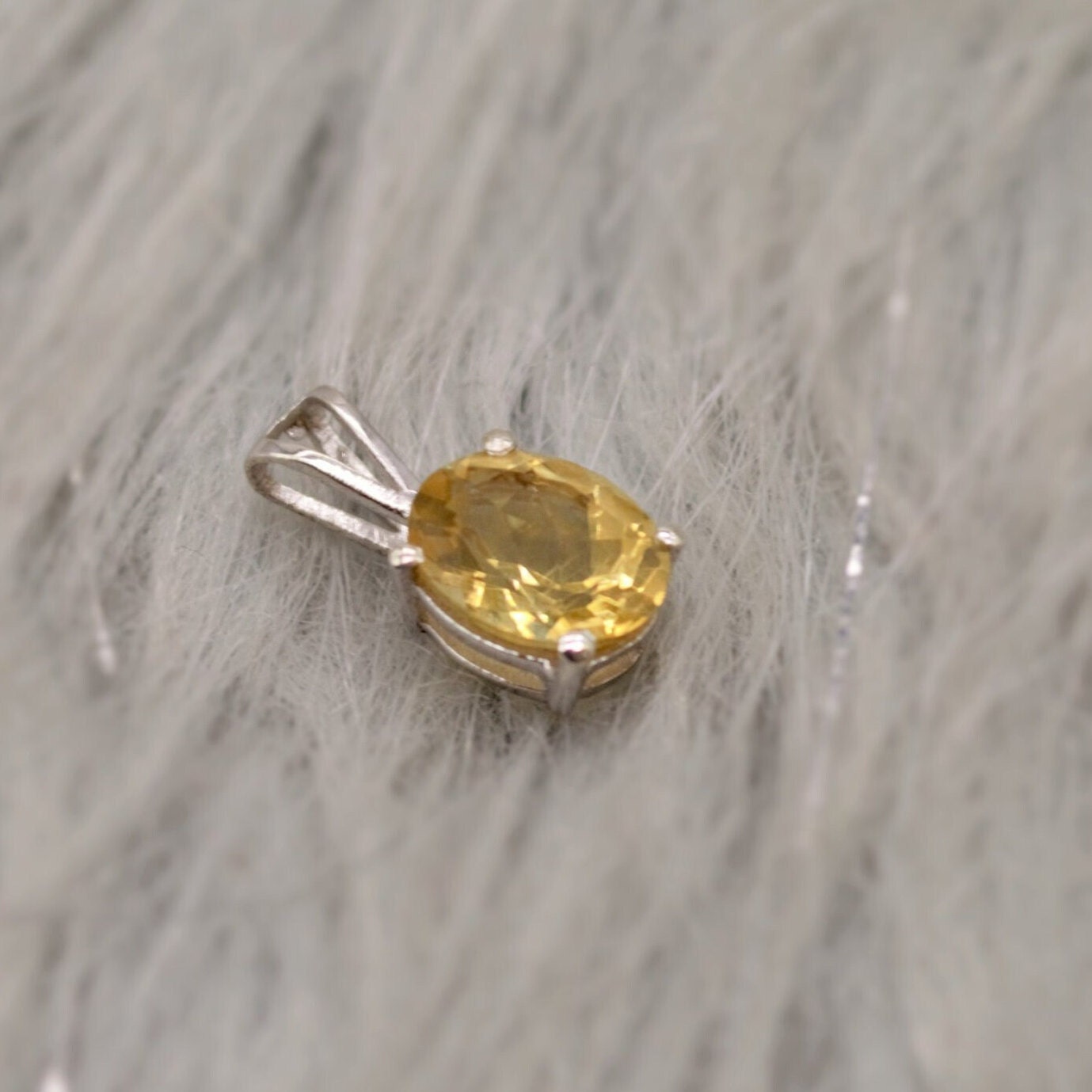 Citrine Pendant Necklace, Dainty Sterling Silver Pendant, Citrine Jewelry, November Birthstone Pendant